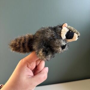 Folkmanis Finger Puppet Mini Raccoon Plush stuffed‎ animal toy {pre-owned} t29